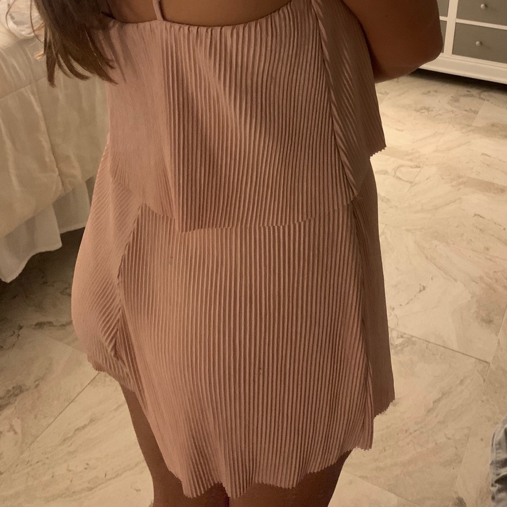 Ribbed, layered romper.